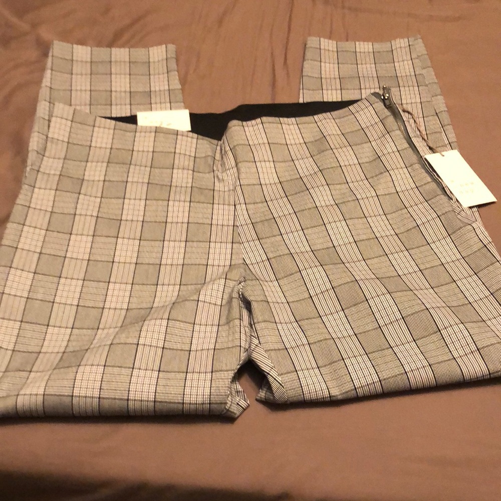 NWT High rise ankle skinny plaid pants size 14R